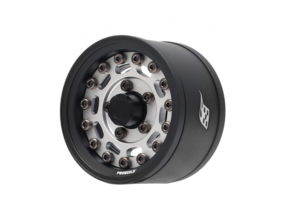 Boom Racing ProBuild™ 1.55" MAG10 Adjustable Offset Aluminum Beadlock Wheels (2) Matte Black/Flat Silver