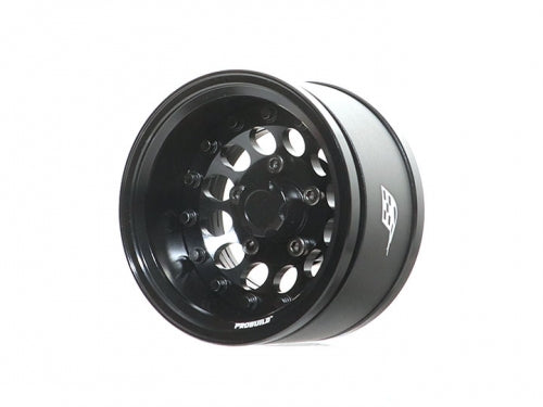 Boom Racing ProBuild™ 1.55" R12 Adjustable Offset Aluminum Beadlock Wheels (2) Black/Black