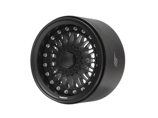 Boom Racing ProBuild™ 2.2" R01 Mesh Adjustable Offset Aluminum Beadlock Wheels (2) Matte Black/Matte Black