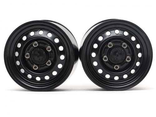 1.55" 16-Hole Classic Steelie Reversible Beadlock Wheels (Rear) w/ XT504 Hubs Black