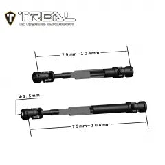 TREAL Heavy Duty Steel Center Slider Driveshaft Set (2P) for Axial 1/18 UTB18 Capra