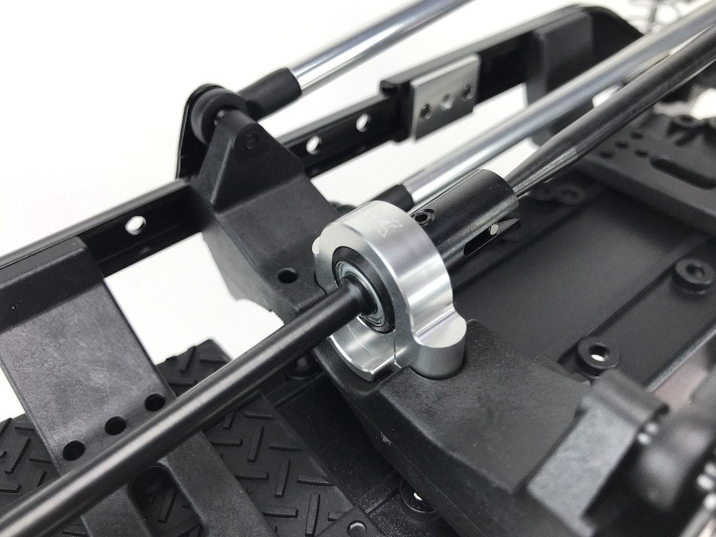 KAOS CNC Aluminum Steady Bearing Holder (Silver Anodized), fits DL-Series