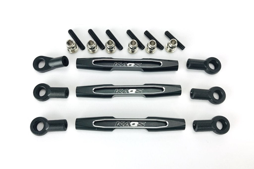 KAOS CNC Aluminum Panhard Bar & Steering Tie Rod (57mm, Black) (3pcs) F450