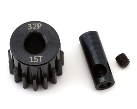 EcoPower Steel 32P Pinion Gear (Mod .8) (5mm Bore) (15T) w/3.17mm Reducer Sleeve ECO Power