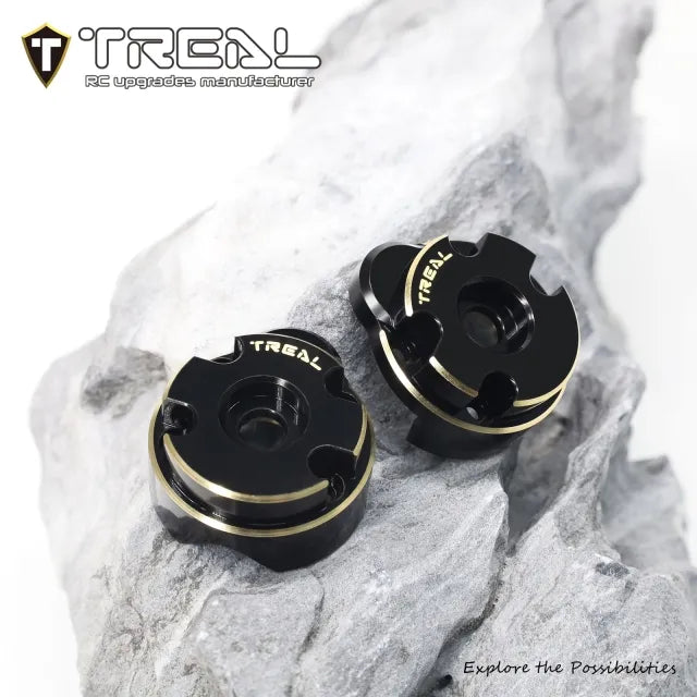TREAL Brass Outer Portal Cover Heavy Weight 47.4g/Pair Front or Rear External Portal Housings (2P) for 1/18 Redcat Ascent 18 Crawler