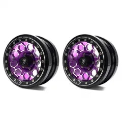 TREAL SCX6 Wheels 2.9'' Beadlock Wheels (2) CNC Machined SCX6 Upgrades Parts for Axial SCX6 -Type B - Titanium