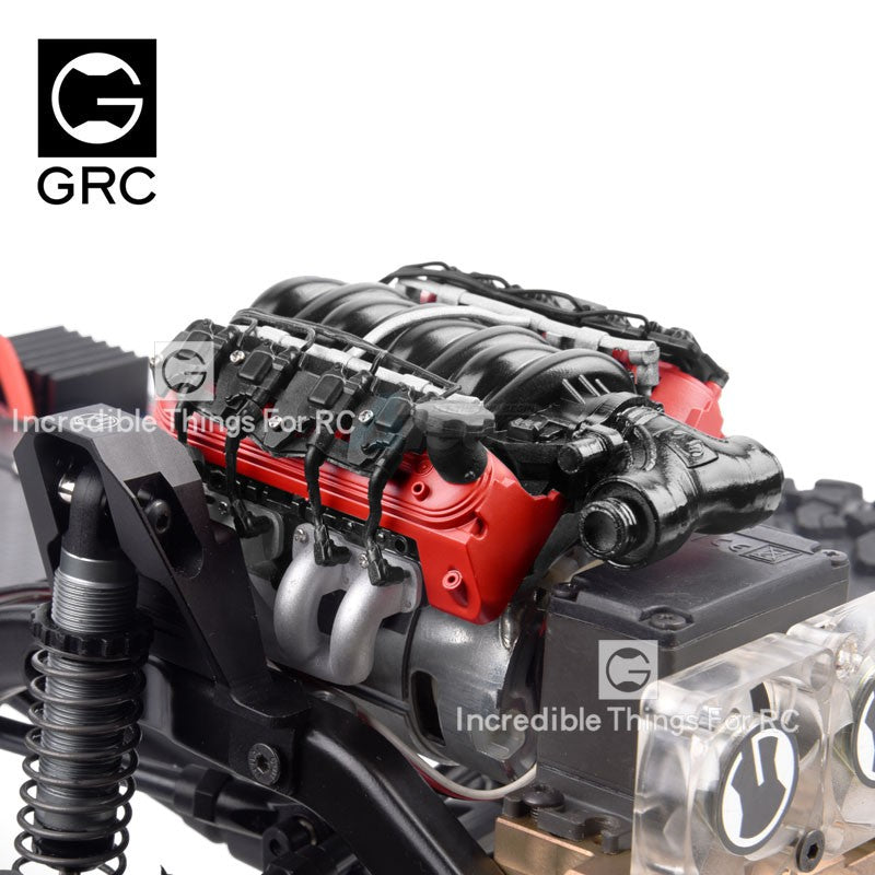 GRC LS7 Simulated V8 Engine/ Motor Heat Sink Cooling Fan For Crawler 36mm Motor Red