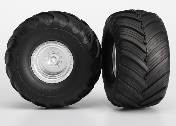 Satin Chrome Wheels with Terra Groove Tires (2) Part Number:  3663