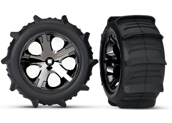 All-Star 2.8" Black Chrome Wheels & Paddle Tires (2) Part Number:  3776