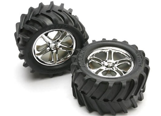 Split-Spoke 3.8" Chrome Wheels & Chevron Tires (2) Part Number:  5173