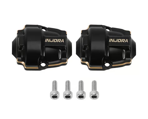 Injora Redcat Ascent-32 Brass Differential Covers (Black) (2) (2.6g ea) INJORA