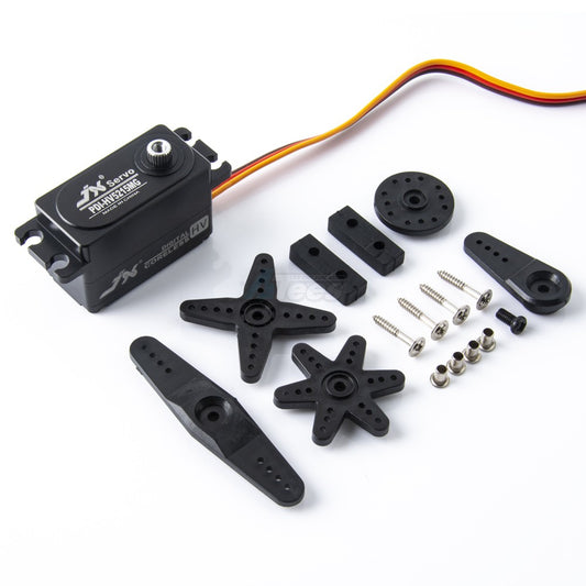 JX Servo High Voltage Aluminum Case Low Profile 12Kg/ 0.07 Sec @ 7.4V Digital Servo Black for RC Drift