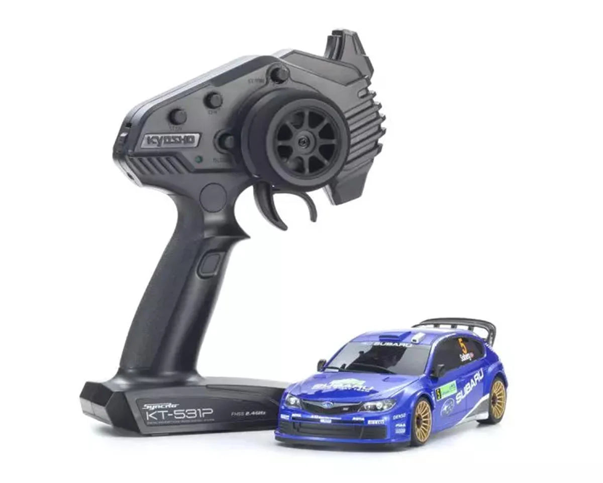 Kyosho MA-020 AWD Mini-Z ReadySet w/2008 Subaru Impreza WRC Rally Body (White/Blue) w/KT-531P 2.4GHz Radio Kyosho