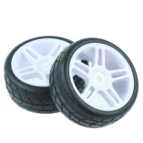 1/10th Mounted On-Road Tires(White)(1pr)