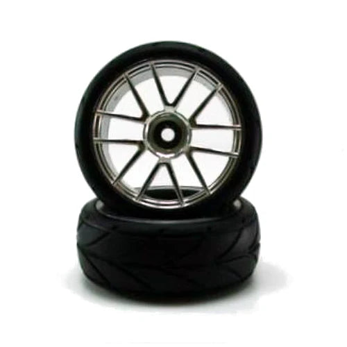 1/10th Mounted On-Road Tires(Chrome)(1pr) 02020c Redcat