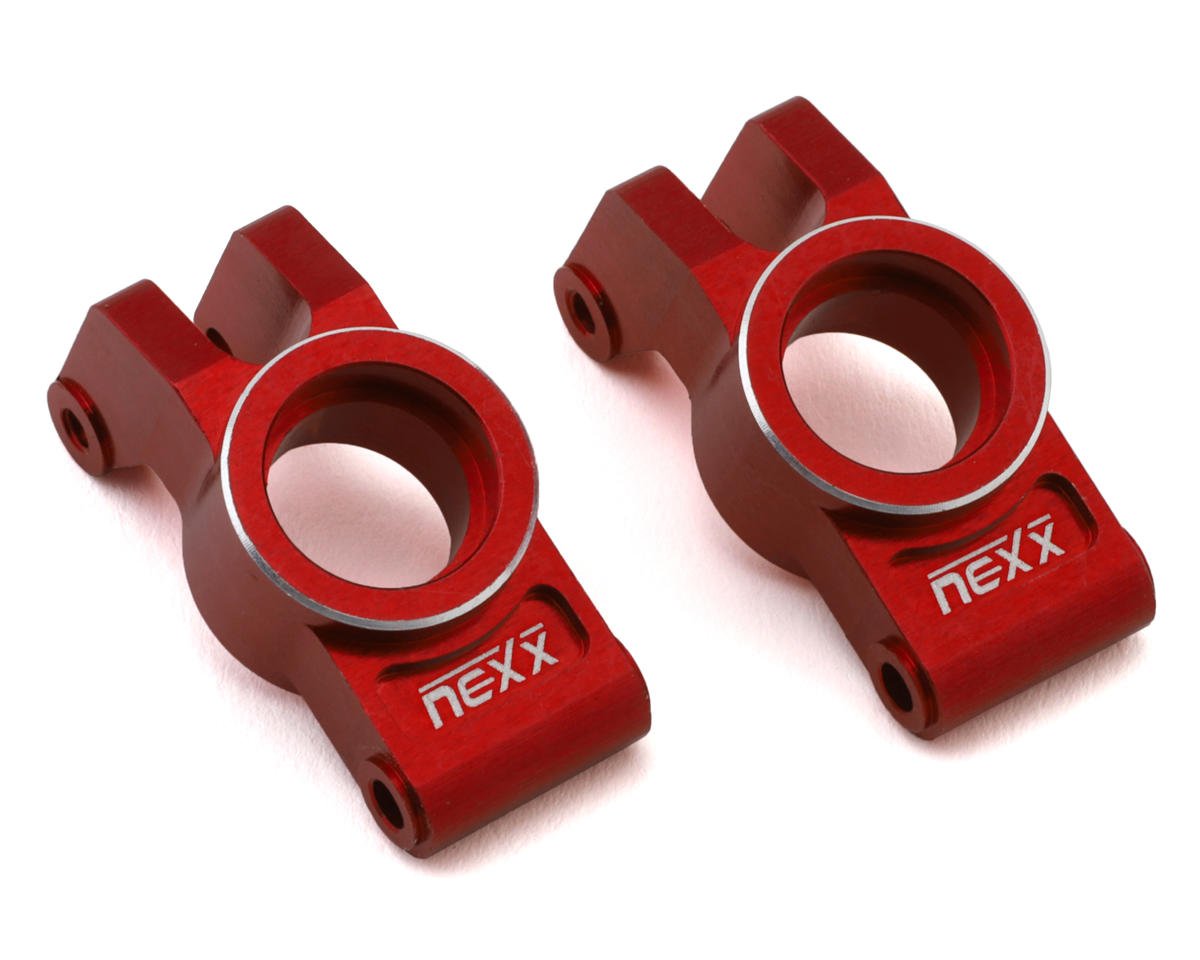 NEXX Racing Arrma Grom Aluminum Rear Hub Carriers (Red) (2)