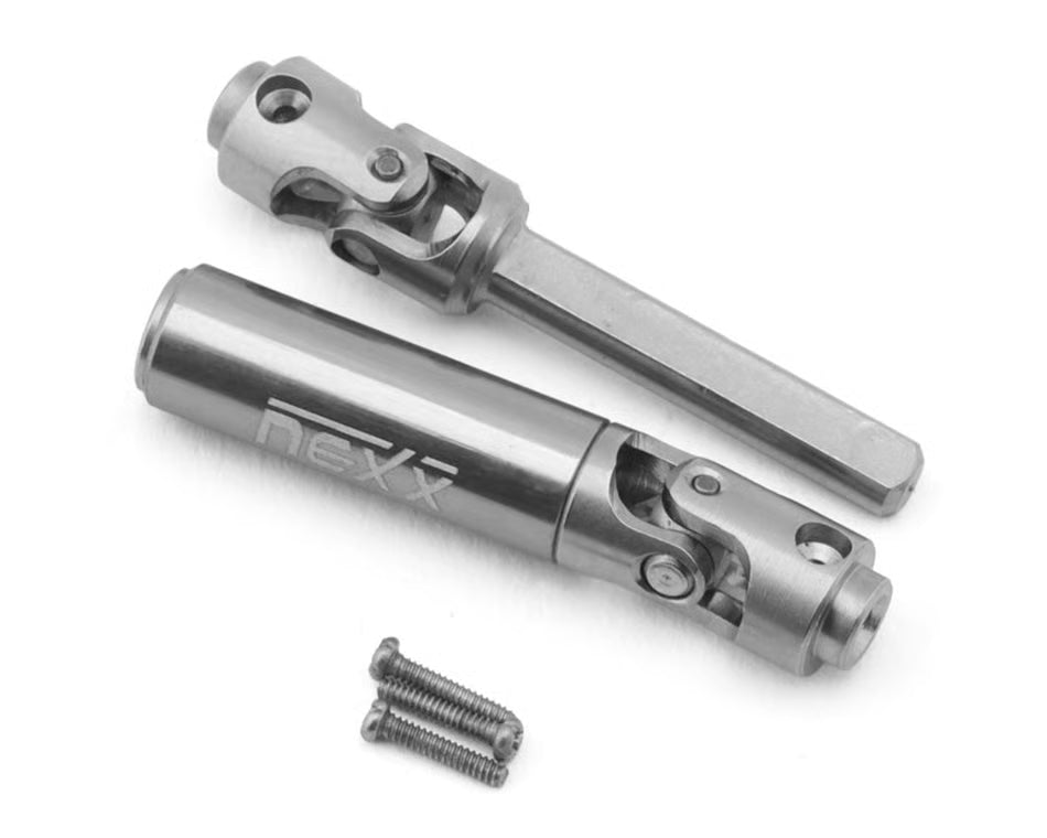 NEXX Racing Axial SCX30 Steel Rear Driveshaft Set (Silver) w/Aluminum Sleeve Nexx Racing