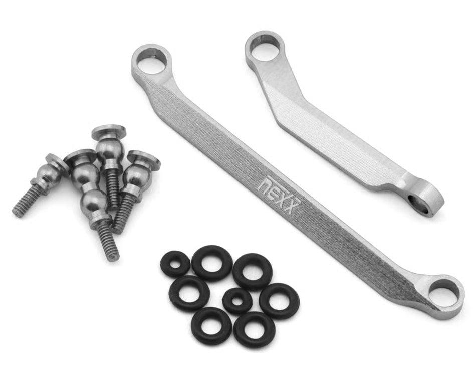 NEXX Racing Axial SCX30 Aluminum Steering Link Set (Silver) Nexx Racing