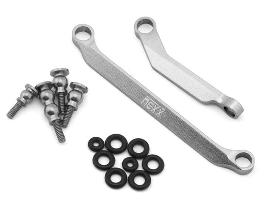 NEXX Racing Axial SCX30 Aluminum Steering Link Set (Silver) Nexx Racing