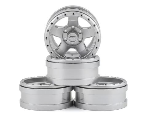 Pit Bull RC PBTPBW19CMAA 1.9 Raceline Combat Aluminum Wheels and Rings, Silver, 4 Pcs (PBW19CMAA)