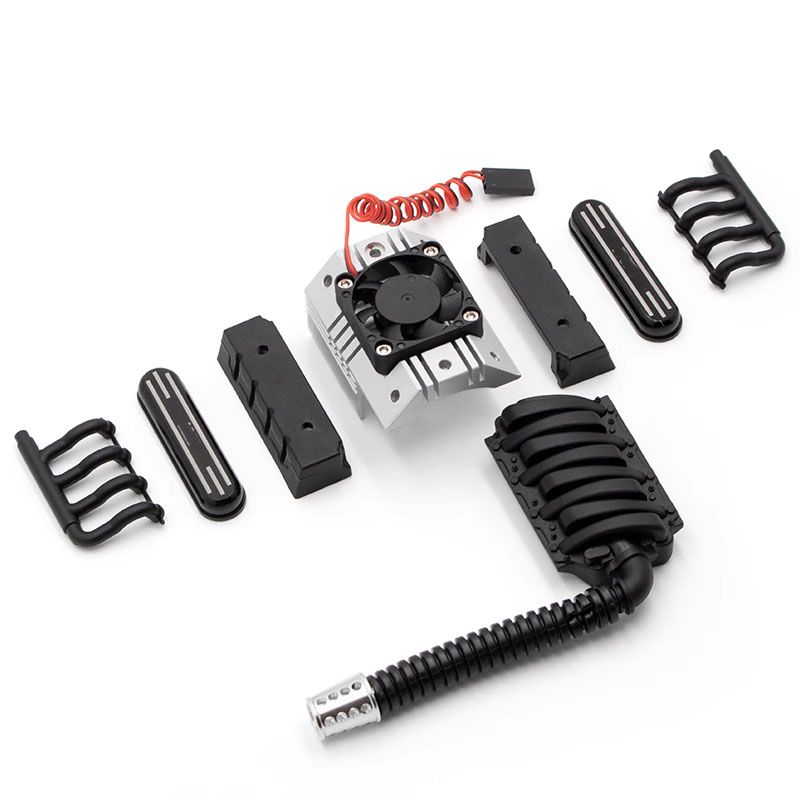 Power Hobby - V8 Engine Motor Heatsinks & Cooling Fan, for TRX-4 / SCX10 Power Hobby