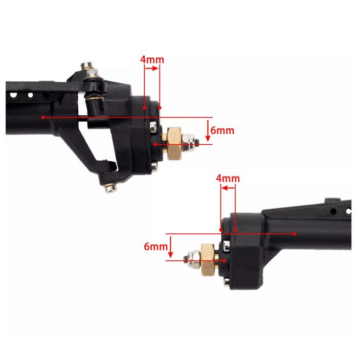 Power Hobby: Front Rear Portal Axle, for Axial SCX24 Jeep / C10 / Bronco / Deadbolt Crawler