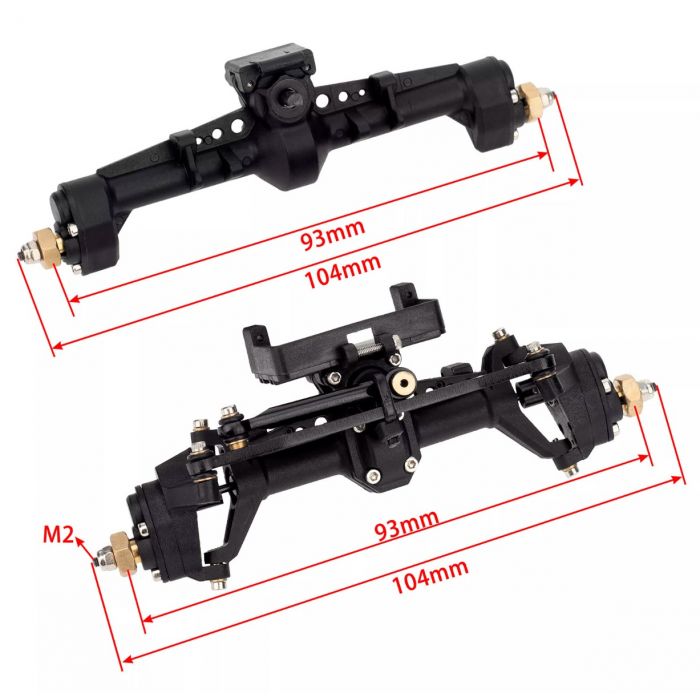 Power Hobby: Front Rear Portal Axle, for Axial SCX24 Jeep / C10 / Bronco / Deadbolt Crawler
