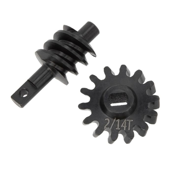 Power Hobby: Steel Overdrive Gears Diff Worm Set 2T/14T, Overdrive 23%, for Axial SCX24