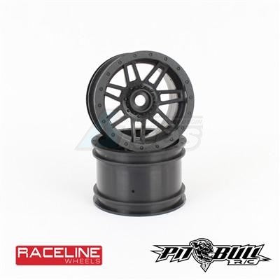 Pit Bull Xtreme RC 1.9 Raceline #931 Injector Scale - Beadlock Rings // Black Wheels Black Rings (Includes 2Wheel 4Rings 28 Screws)