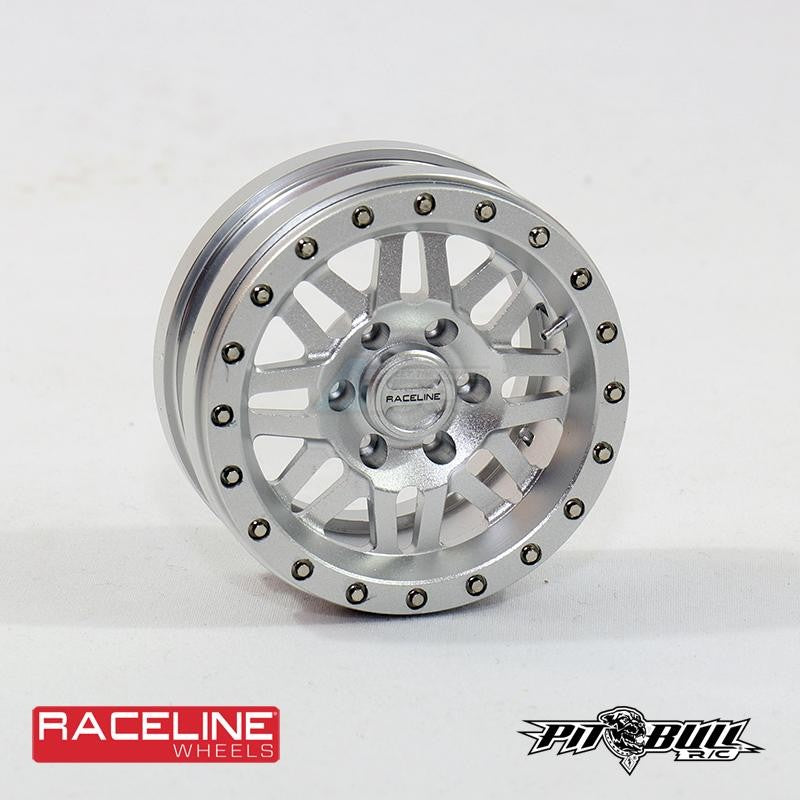 Pit Bull Xtreme RC 1.9 RACELINE Scale Ryno Aluminum Beadlock Wheels Sliver - 4pcs