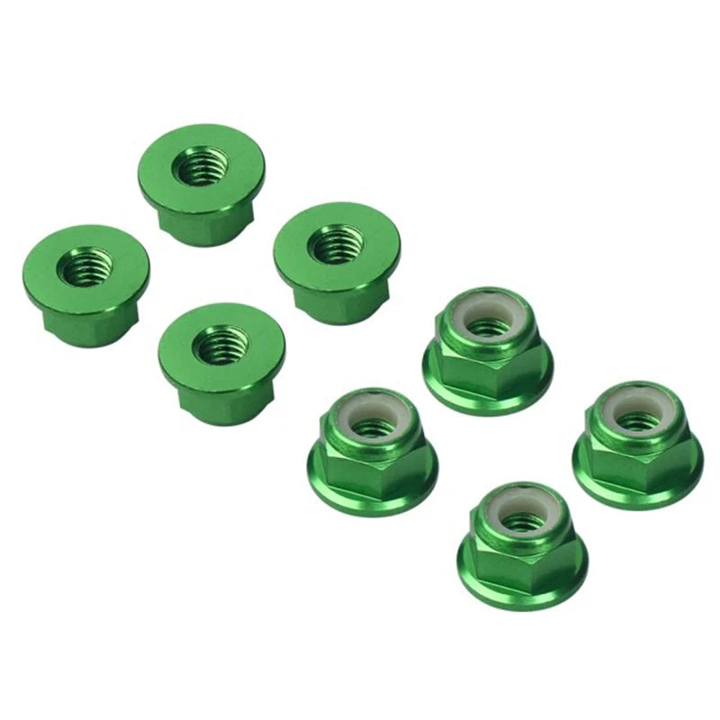 INJORA 8PCS M4 Anodized Metal Flange Nyloc Nuts for 1/10 RC Rock Crawler