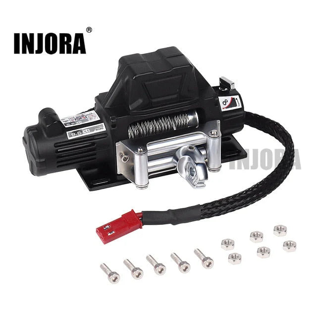 INJORA Metal Steel Wire Automatic Simulated Winch for 1/10 RC Crawler INJORA