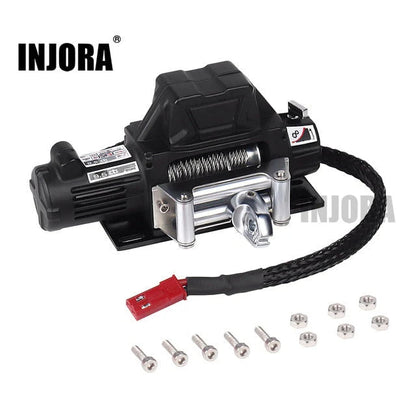 INJORA Metal Steel Wire Automatic Simulated Winch for 1/10 RC Crawler INJORA