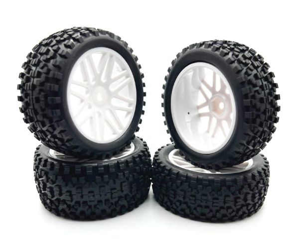 Racers Edge RCE3480W 1/10 Off-Road V Line White Wheels (4pcs) Width Front:37mm Rear:43mm (3480W)