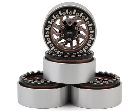 Samix Multi Crawlers "Angled Spoke" 1.9" Aluminum Adjustable Offset Beadlock Crawler Wheels (Bronze) (4)