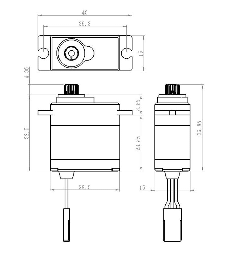 SAVSW1250MGP  Waterproof Premium Mini Digital Servo with Soft Start 0.10sec / 111.1oz @ 7.4V