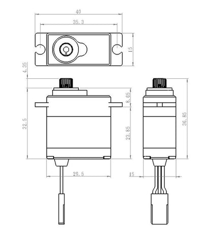 SAVSW1250MGP  Waterproof Premium Mini Digital Servo with Soft Start 0.10sec / 111.1oz @ 7.4V