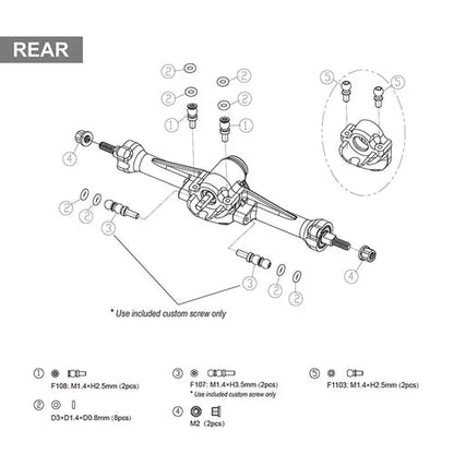 Sale INJORA +3mm Planet Axles with Brass Steering Knuckles for 1/30 SCX30 INJORA