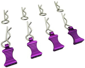 1/10 Purple Aluminum EZ Pulls (4pcs), Body Clips (8pcs)