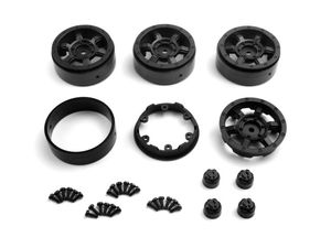 CC-6 Beadlock Wheel 1.3in (Black/4pcs) HPI