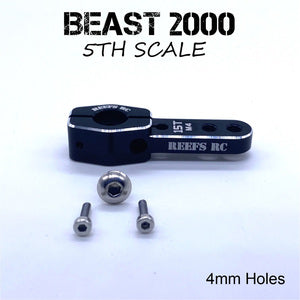 Single Side Heavy Duty Servo Horn, 15T, 4mm Holes, for 5th Scale