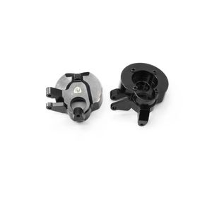 Power Hobby: Brass Front Portal Steering Knuckles, Black, for Axial Capra / SCX10 III