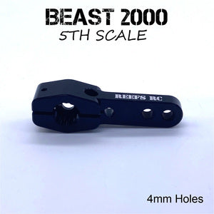 Single Side Heavy Duty Servo Horn, 15T, 4mm Holes, for 5th Scale