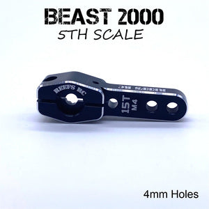 Single Side Heavy Duty Servo Horn, 15T, 4mm Holes, for 5th Scale