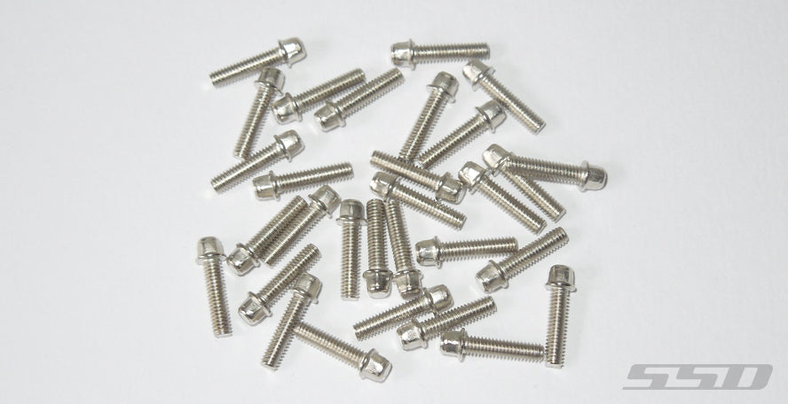 SSD RC M2.5 X 10MM SCALE WHEEL BOLTS (Silver) (30)