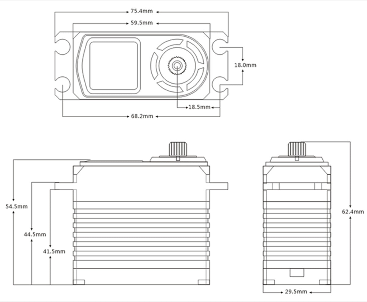 Large Scale HV Waterproof DC Digital Servo .085sec / 1735.9oz @ 8.4V SRT