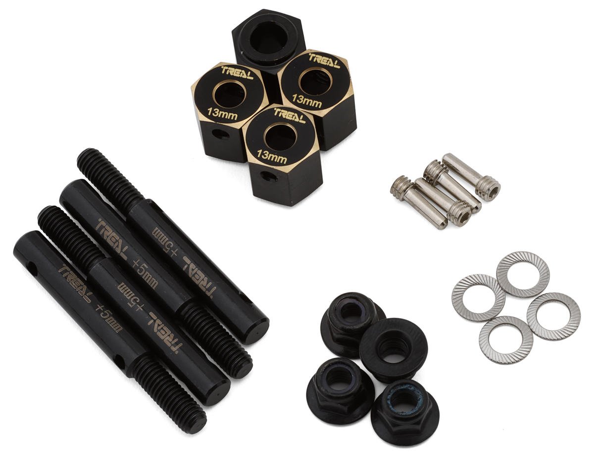Treal Hobby Axial AXP8 Gilamo Brass Hex Hub Adaptors w/Extended Shafts (13mm)