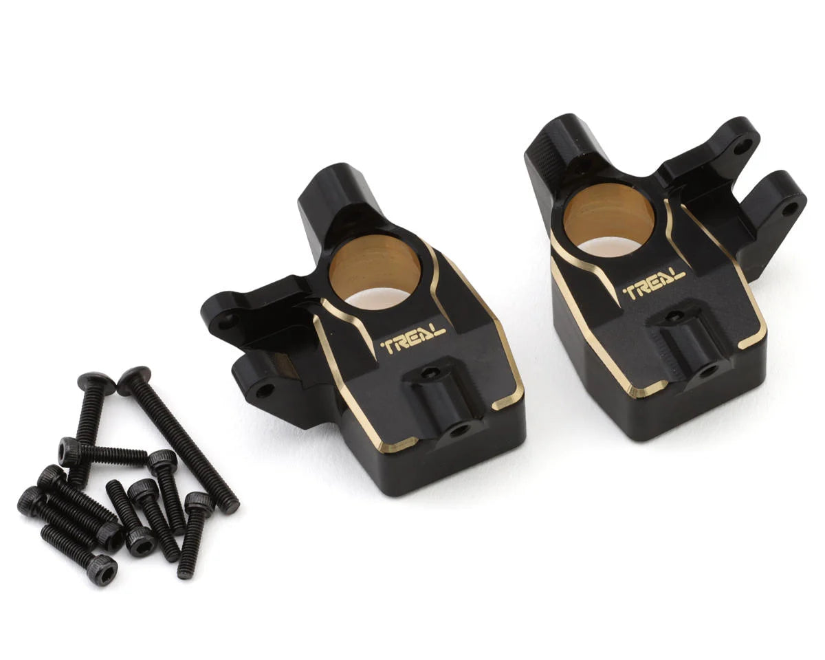 Treal Brass Front Inner Portal Steering Knuckles 60g for Axial Capra UTB/SCX10 III Black-Type B Treal