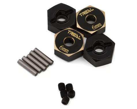 Treal Hobby Axial SCX10 II Brass Hex Adapters (4) (6mm Offset) Treal
