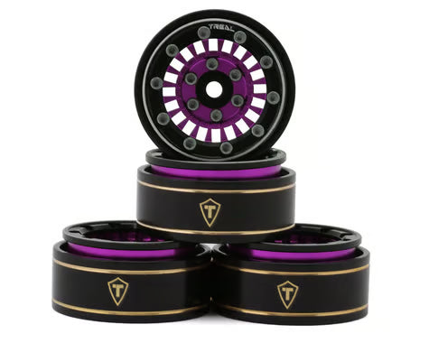 Treal Hobby Type C 1.0" Aluminum Beadlock Crawler Wheels (Purple) (4) (27.3g) Treal